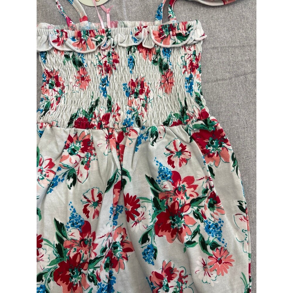 SweetHoney Aqua Blooms 18m romper NWT